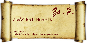 Zsákai Henrik névjegykártya